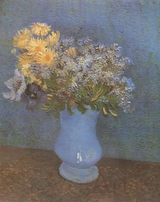 Vincent Van Gogh Vase wtih Lilacs,Daisies and Anemones (nn04) Spain oil painting art